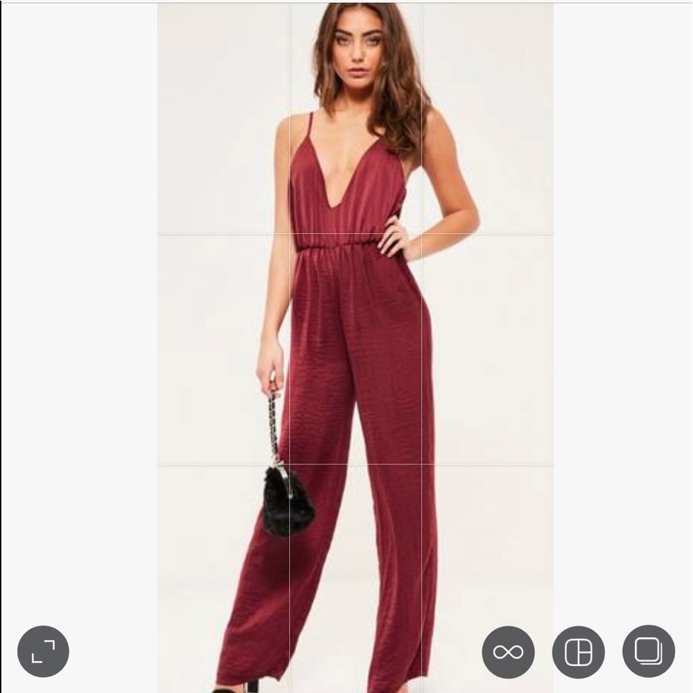 Petite Burgundy Jumpsuit NWT